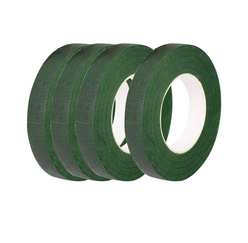 CDOFFICE 4 Rolls Dark Green Floral Tapes for Bouquet Stem Wrapping and Florist Craft Projects(1/2" Wide, 30 Yard/Roll) - Image 1